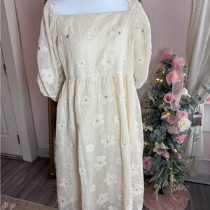 Polagram Cream Floral Dress